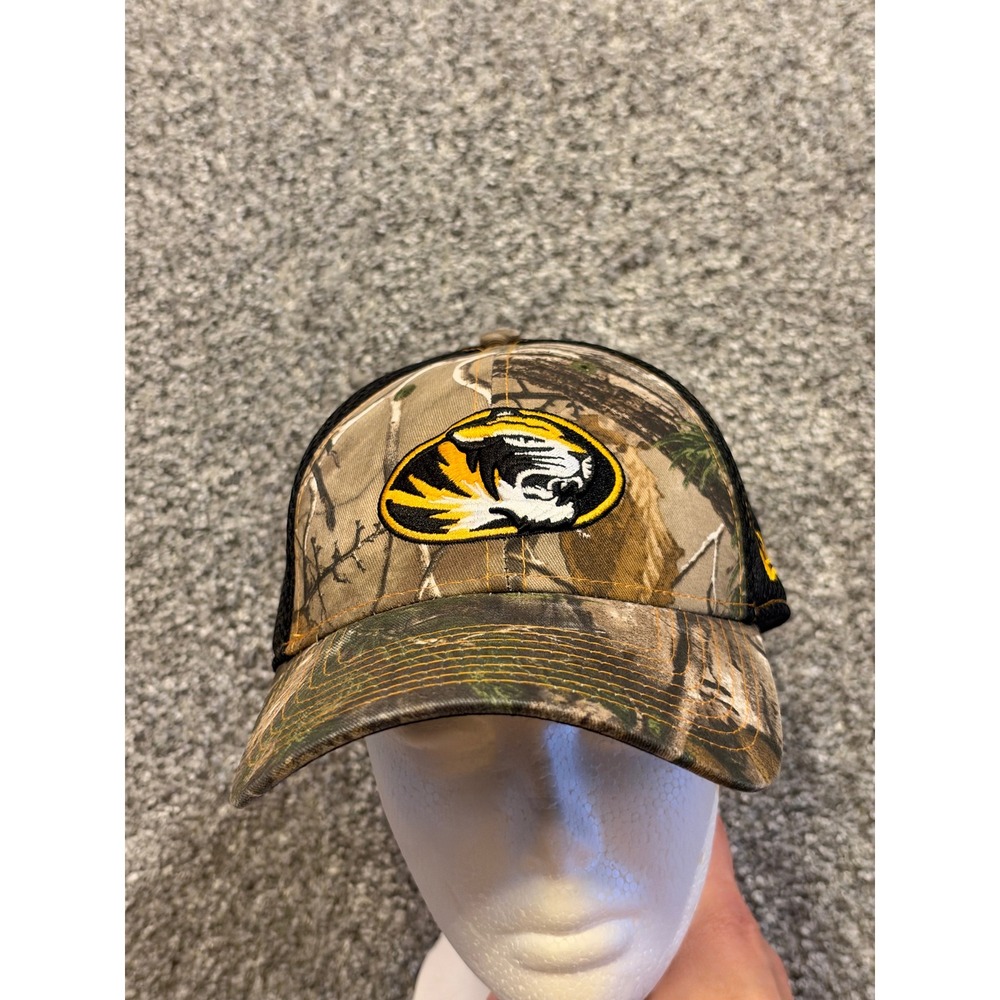 New Era Hat Mens S/M Camo Missouri Tigers 39THIRTY Mizzou Realtree Mesh Cap
